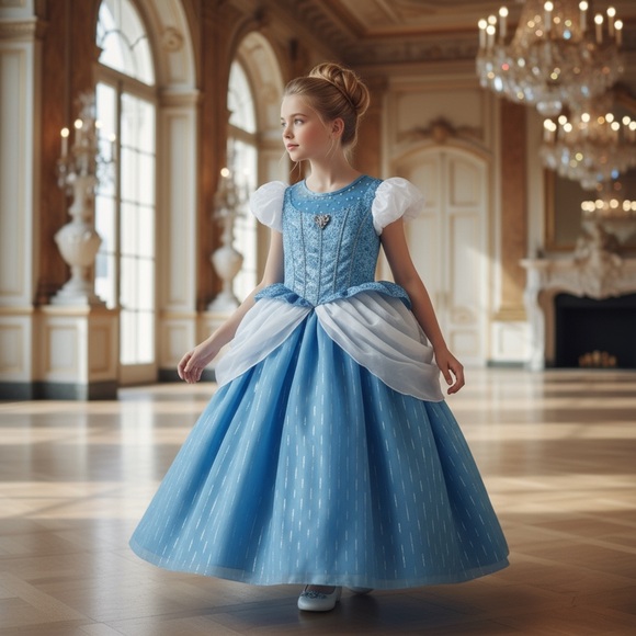 Disney Other - Disney Design Cinderella Light Blue Princess Costume for Kids